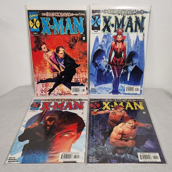 Marvel Comics X-Man Shockwave Complete Set Part 1-4 #67-70 X Counter Pre-owned - Picture 1 of 5